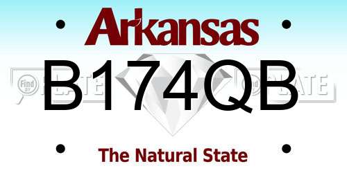 B174QB Arkansas License Plate