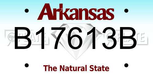 B17613B Arkansas License Plate