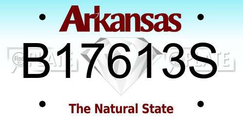 B17613S Arkansas License Plate