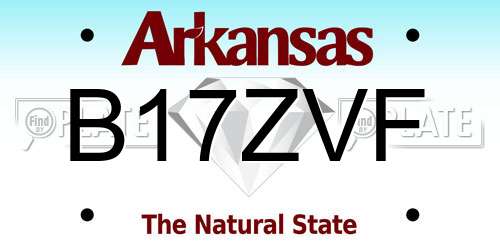 B17ZVF Arkansas License Plate