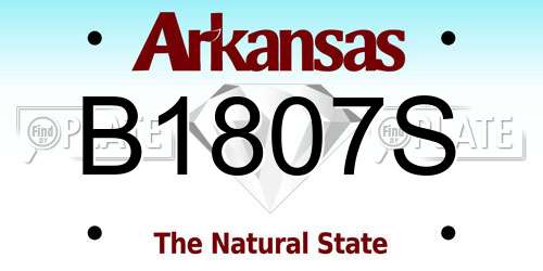 B1807S Arkansas License Plate