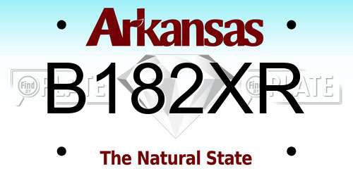 B182XR Arkansas License Plate