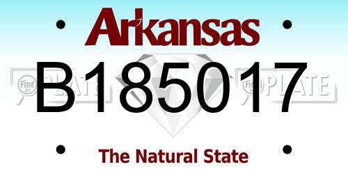 B185017 Arkansas License Plate