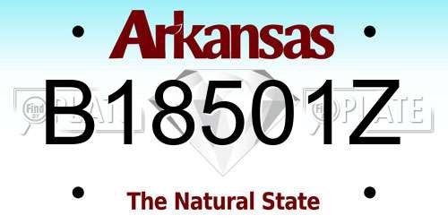 B18501Z Arkansas License Plate
