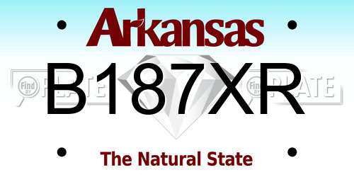 B187XR Arkansas License Plate
