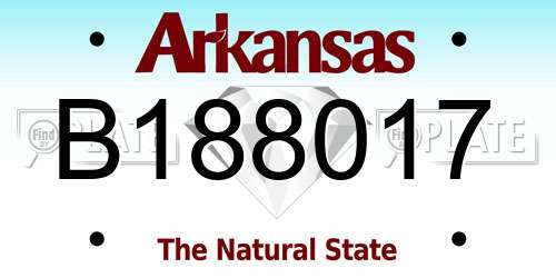 B188017 Arkansas License Plate