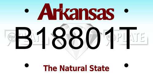 B18801T Arkansas License Plate