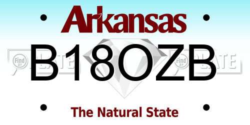 B18OZB Arkansas License Plate
