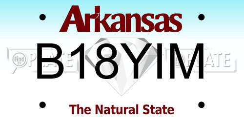 B18YIM Arkansas License Plate