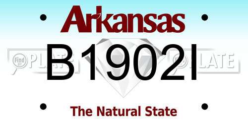 B1902I Arkansas License Plate