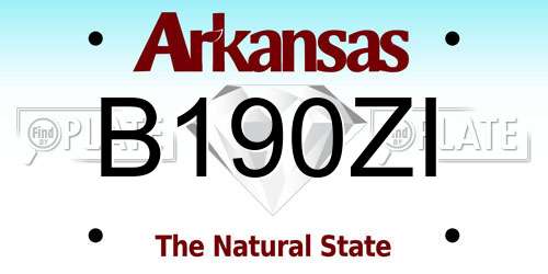 B190ZI Arkansas License Plate