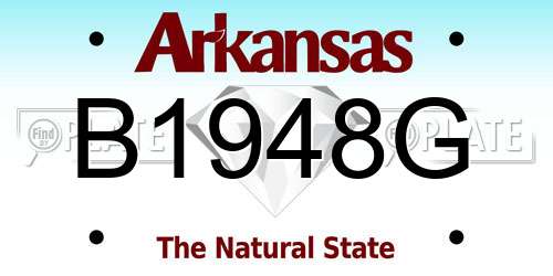 B1948G Arkansas License Plate