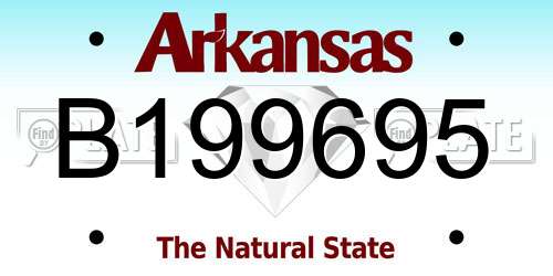 B199695 Arkansas License Plate