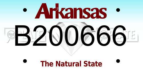 B200666 Arkansas License Plate