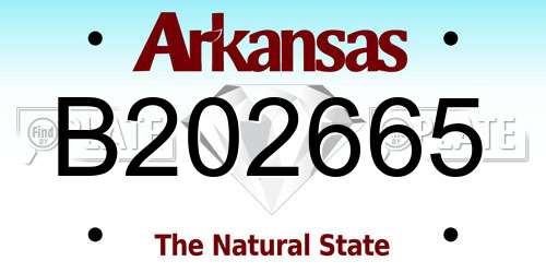 B202665 Arkansas License Plate