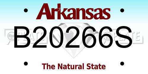 B20266S Arkansas License Plate