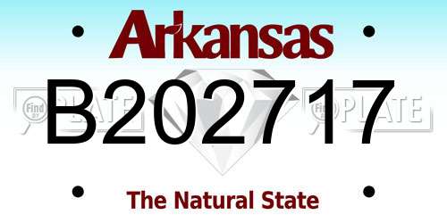 B202717 Arkansas License Plate