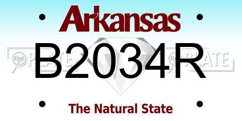 B2034R Arkansas License Plate