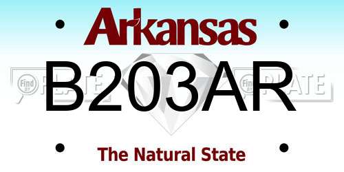 B203AR Arkansas License Plate