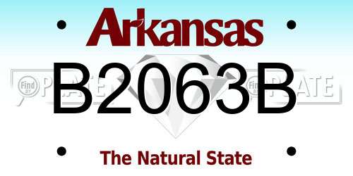 B2063B Arkansas License Plate