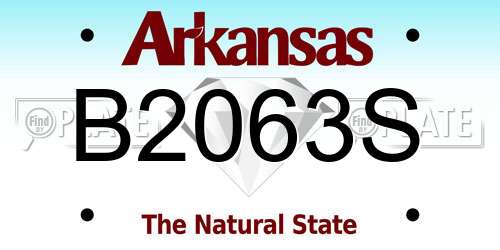 B2063S Arkansas License Plate