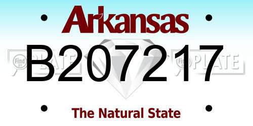 B207217 Arkansas License Plate