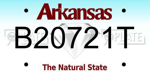 B20721T Arkansas License Plate