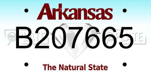 B207665 Arkansas License Plate