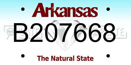 B207668 Arkansas License Plate