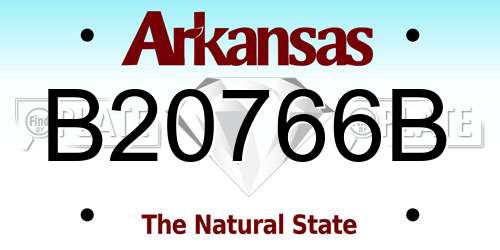 B20766B Arkansas License Plate