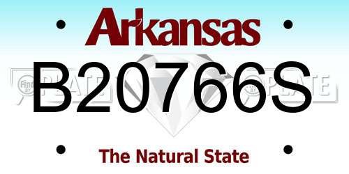 B20766S Arkansas License Plate