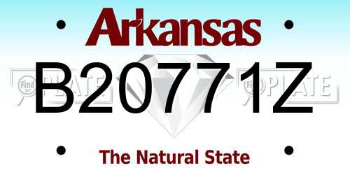 B20771Z Arkansas License Plate