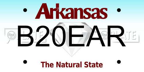 B20EAR Arkansas License Plate
