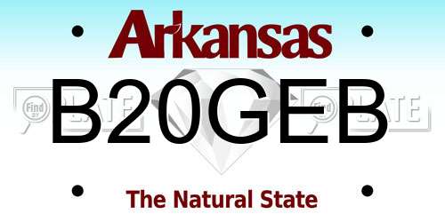 B20GEB Arkansas License Plate