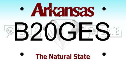B20GES Arkansas License Plate