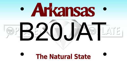 B20JAT Arkansas License Plate