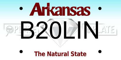 B20LIN Arkansas License Plate
