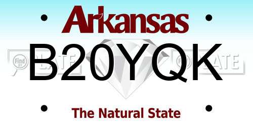 B20YQK Arkansas License Plate