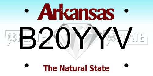 B20YYV Arkansas License Plate