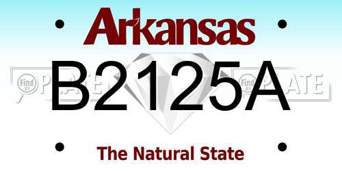 B2125A Arkansas License Plate