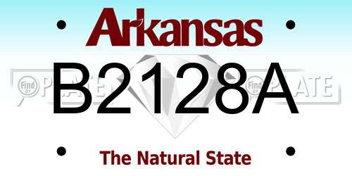 B2128A Arkansas License Plate