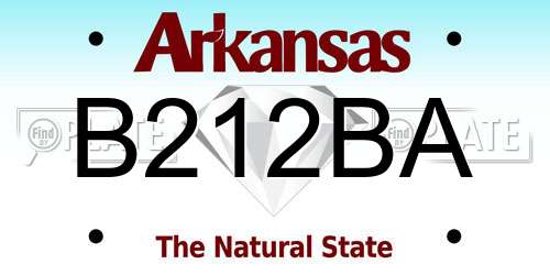 B212BA Arkansas License Plate