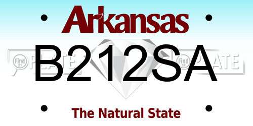 B212SA Arkansas License Plate