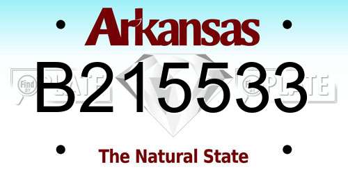 B215533 Arkansas License Plate