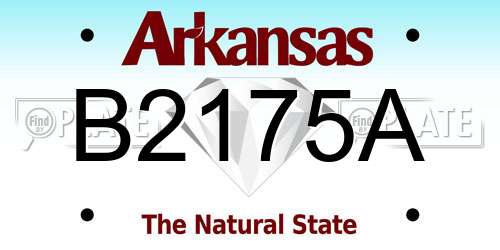 B2175A Arkansas License Plate