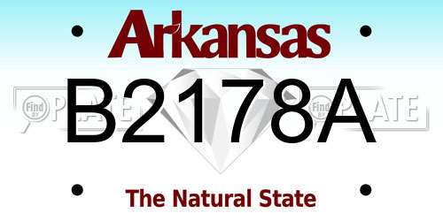 B2178A Arkansas License Plate