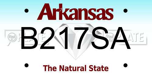 B217SA Arkansas License Plate