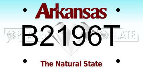 B2196T Arkansas License Plate