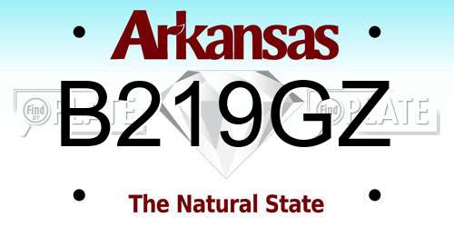 B219GZ Arkansas License Plate
