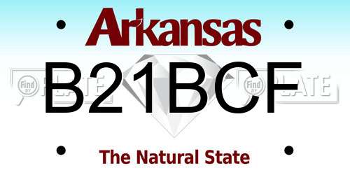 B21BCF Arkansas License Plate